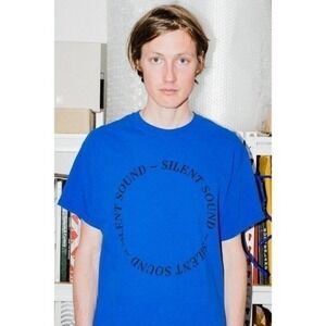 Silent Sound Books Circle Logo T-Shirt Blue Size Medium